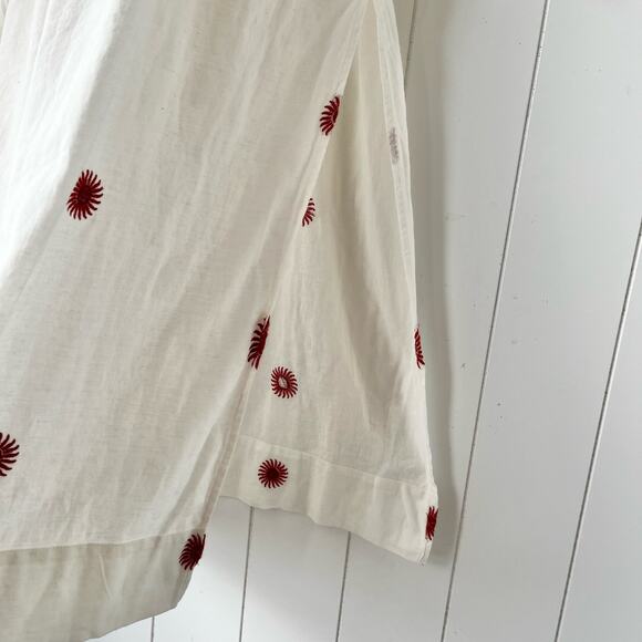 Free People dress maxi embroidered cotton linen color white/red size small NWOT - Picture 8 of 12